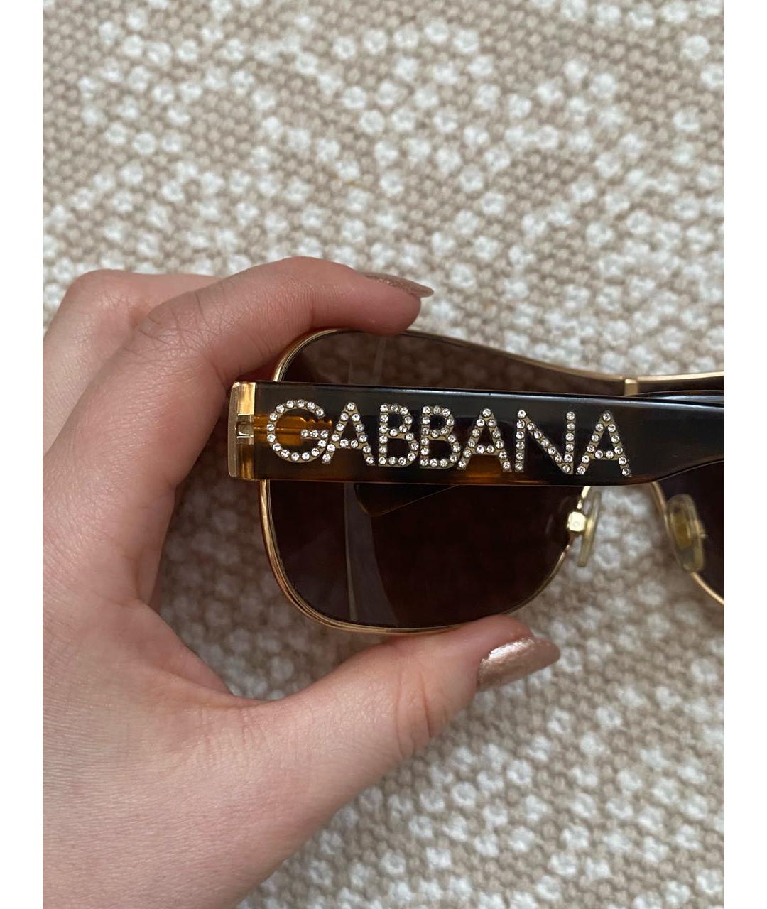 DOLCE&GABBANA Коричневые пластиковые солнцезащитные очки, фото 5