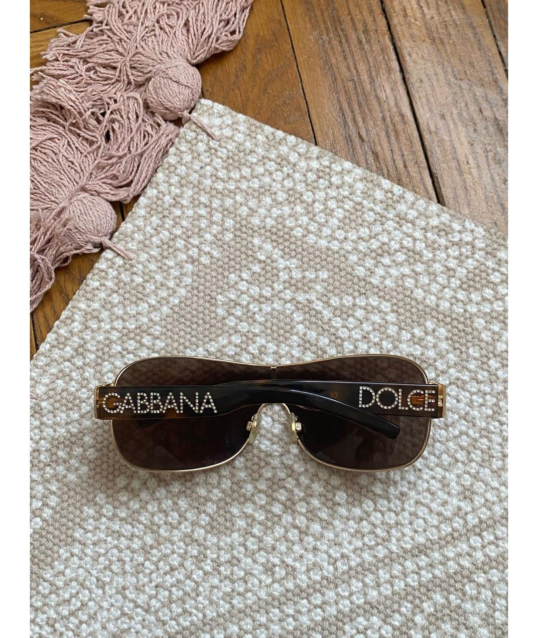 DOLCE&GABBANA Коричневые пластиковые солнцезащитные очки, фото 2