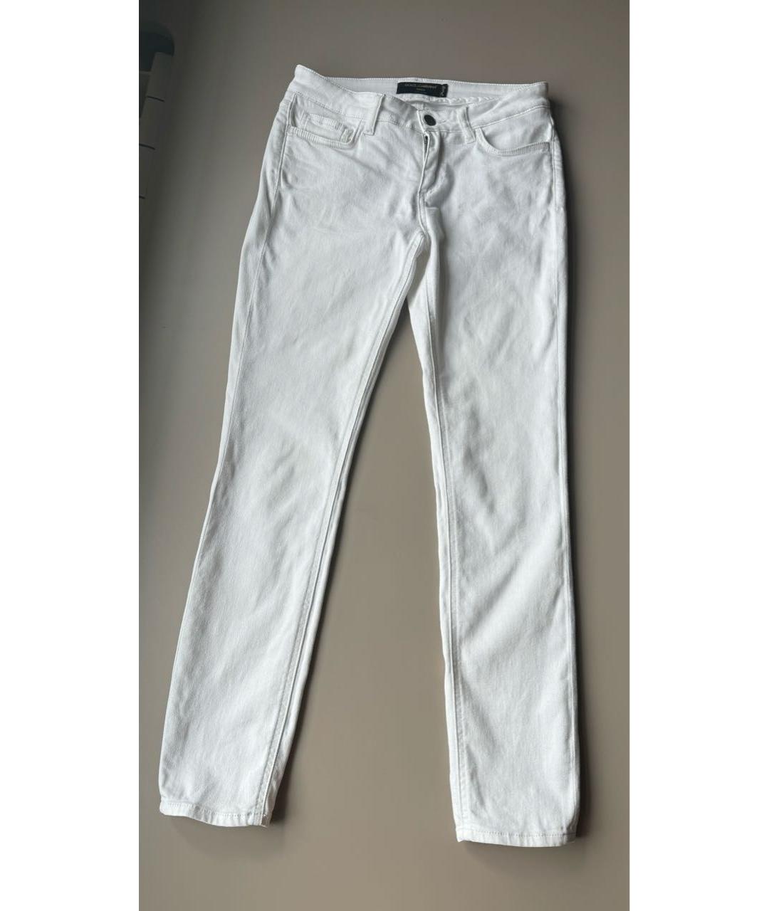 DOLCE&GABBANA Белые хлопковые джинсы слим, фото 5