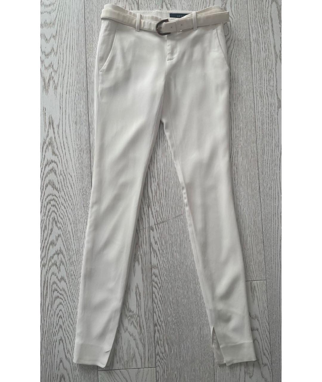 GUCCI Белые ацетатные брюки узкие, фото 5