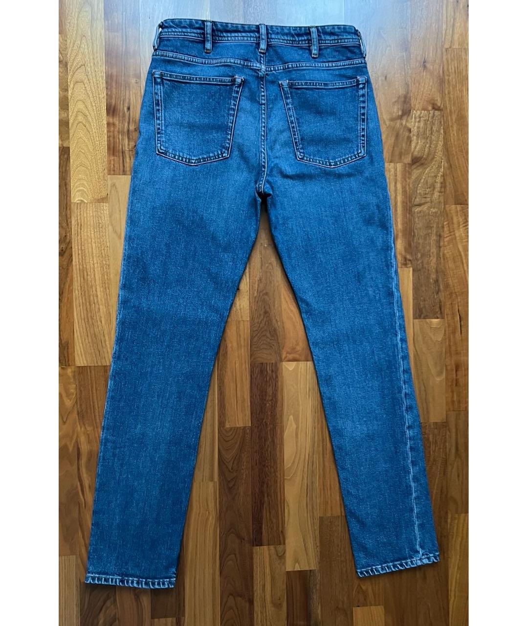 ACNE STUDIOS Синие хлопко-эластановые джинсы слим, фото 2