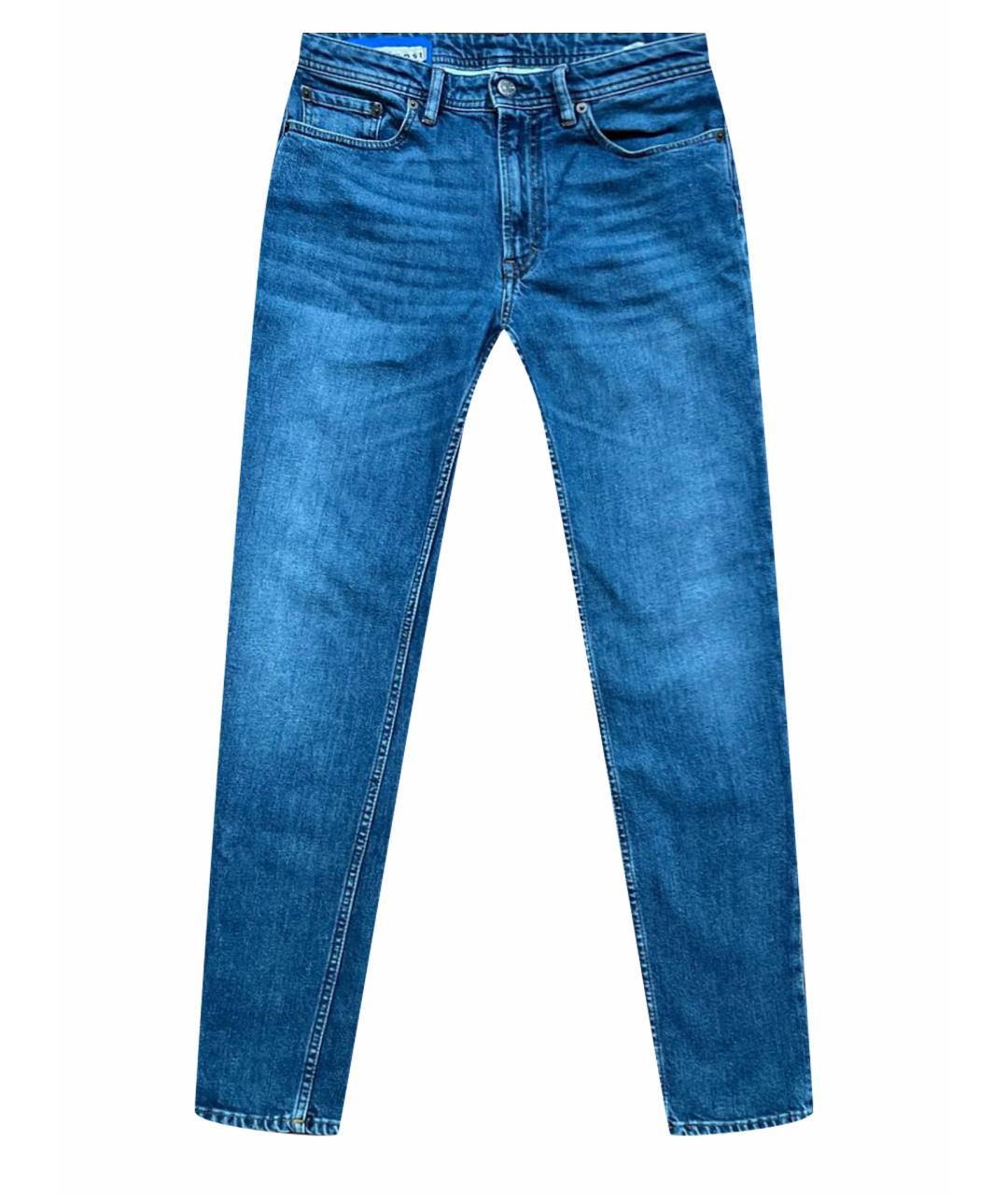ACNE STUDIOS Синие хлопко-эластановые джинсы слим, фото 1