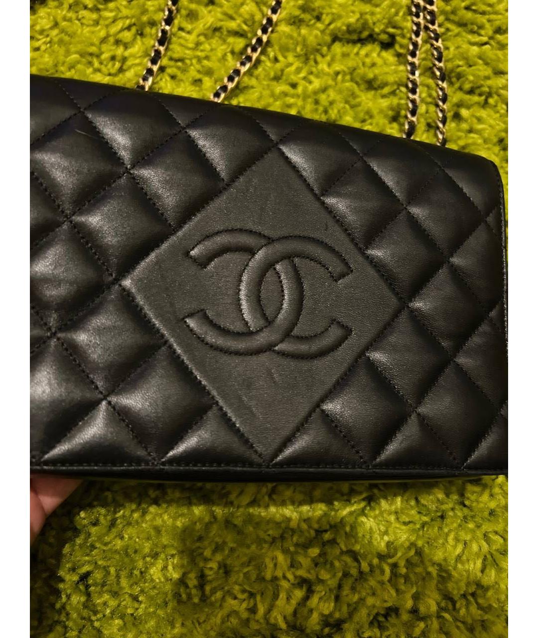 CHANEL PRE-OWNED Черная кожаная сумка через плечо, фото 3