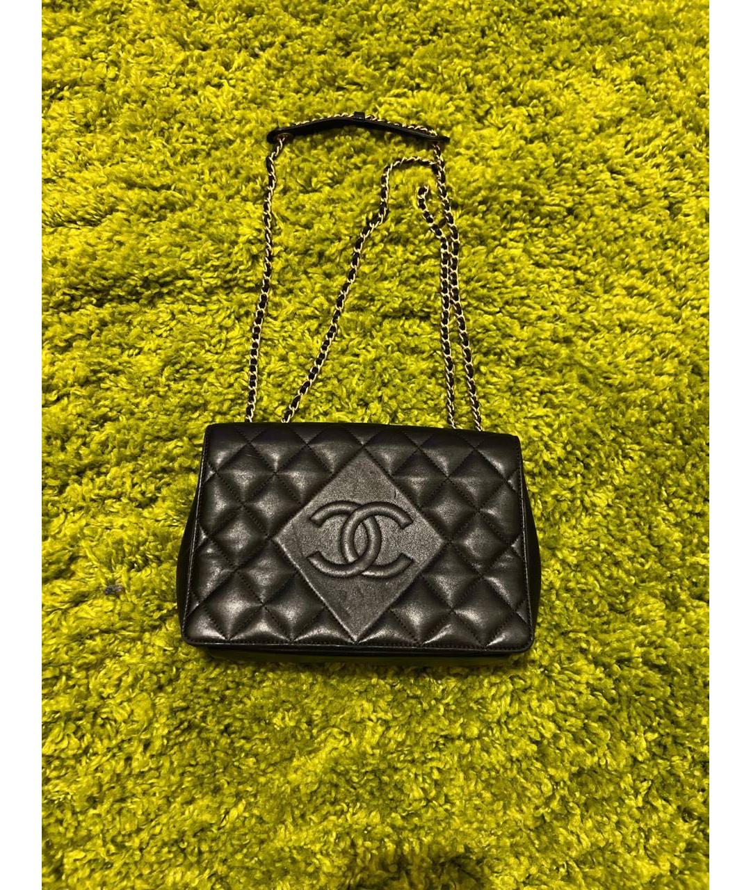 CHANEL PRE-OWNED Черная кожаная сумка через плечо, фото 5