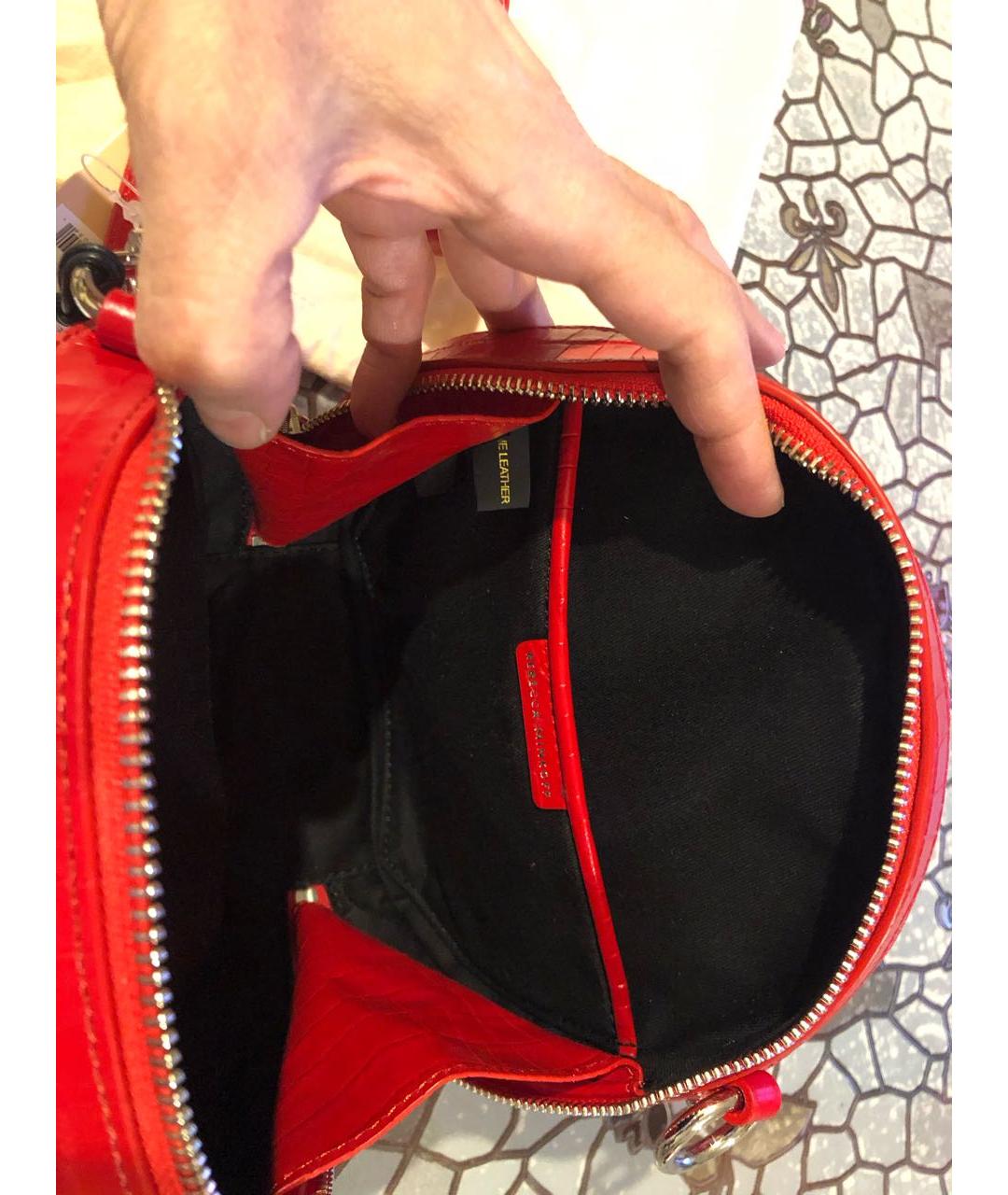 REBECCA MINKOFF Красная кожаная сумка через плечо, фото 6