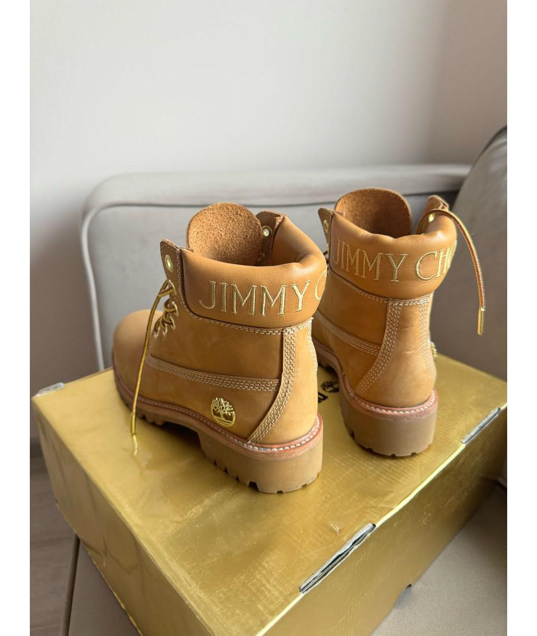 JIMMY CHOO Коричневые кожаные ботинки, фото 2