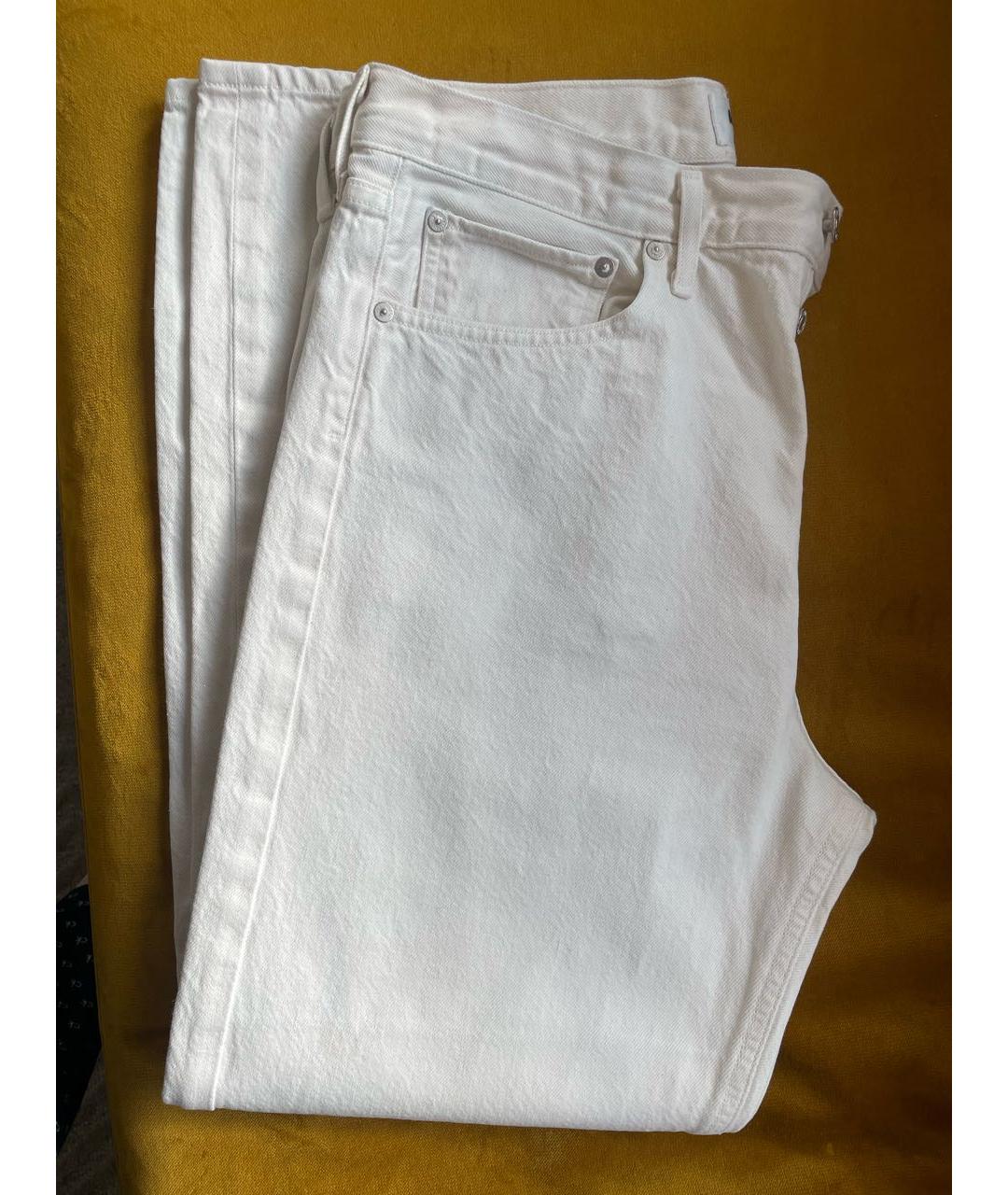 AGOLDE Белые хлопковые прямые джинсы, фото 4