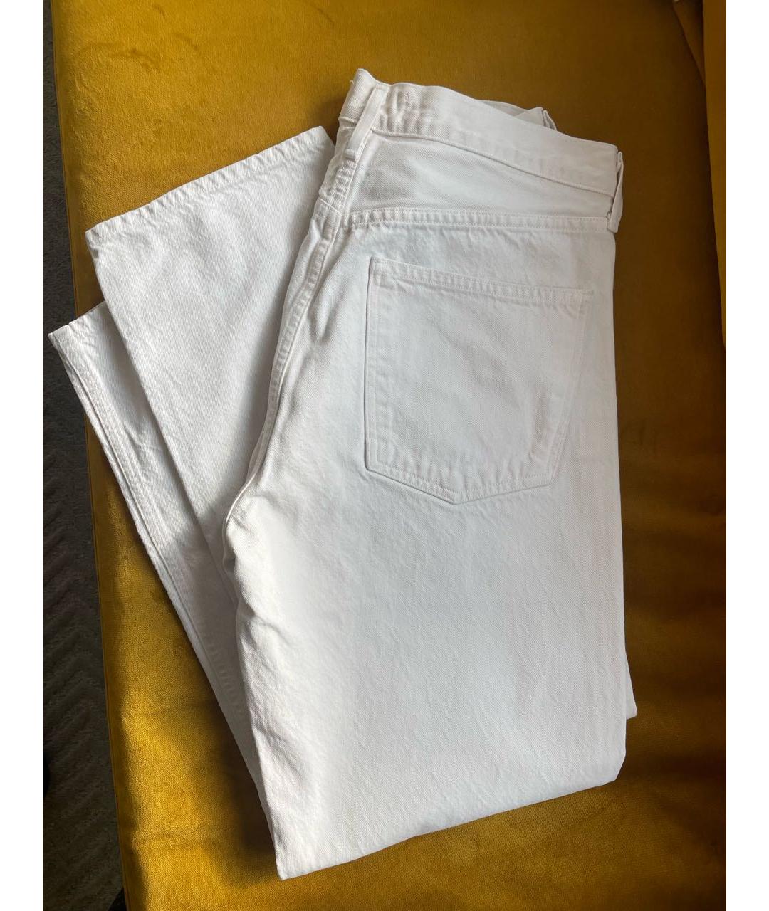AGOLDE Белые хлопковые прямые джинсы, фото 2