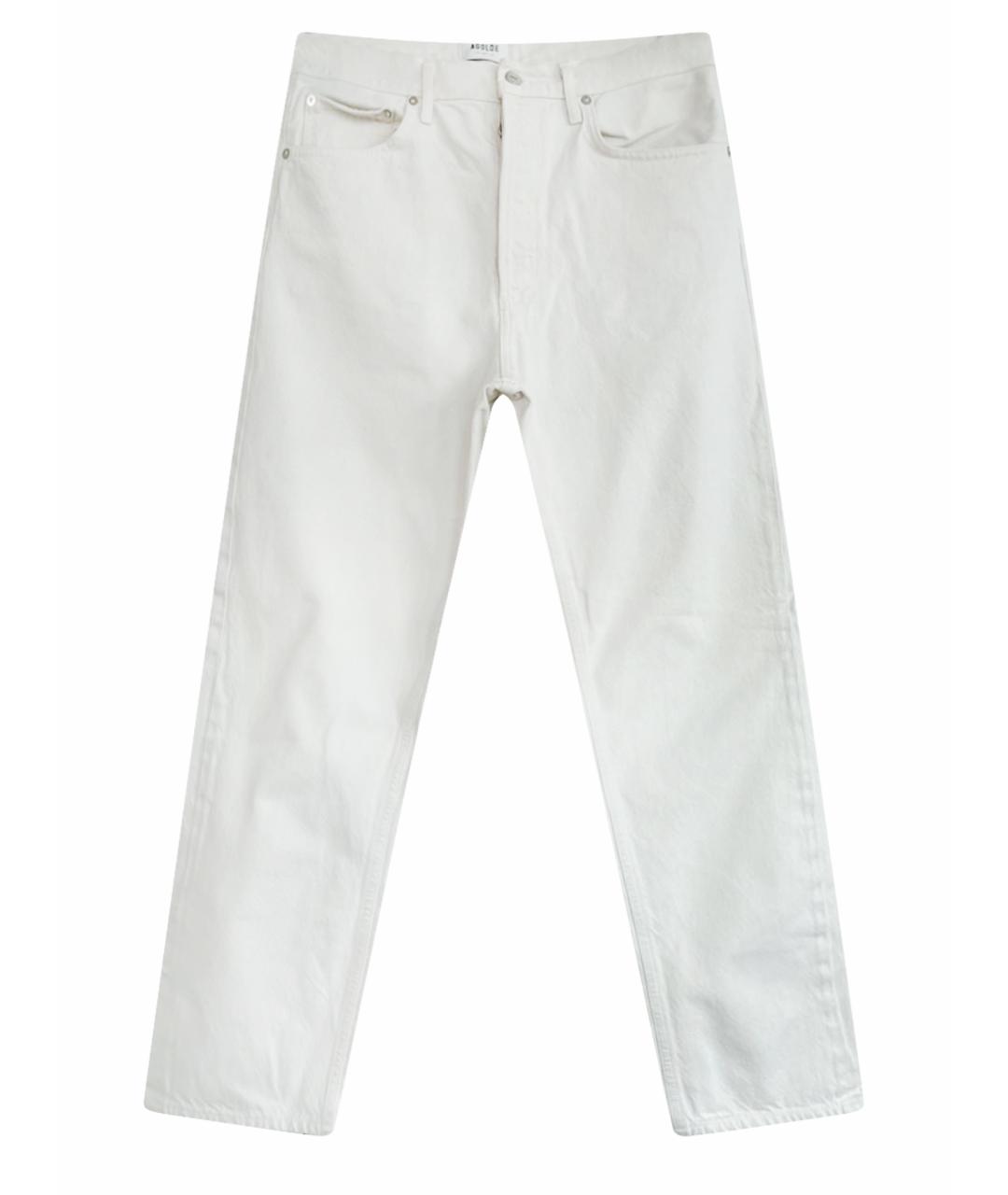 AGOLDE Белые хлопковые прямые джинсы, фото 1