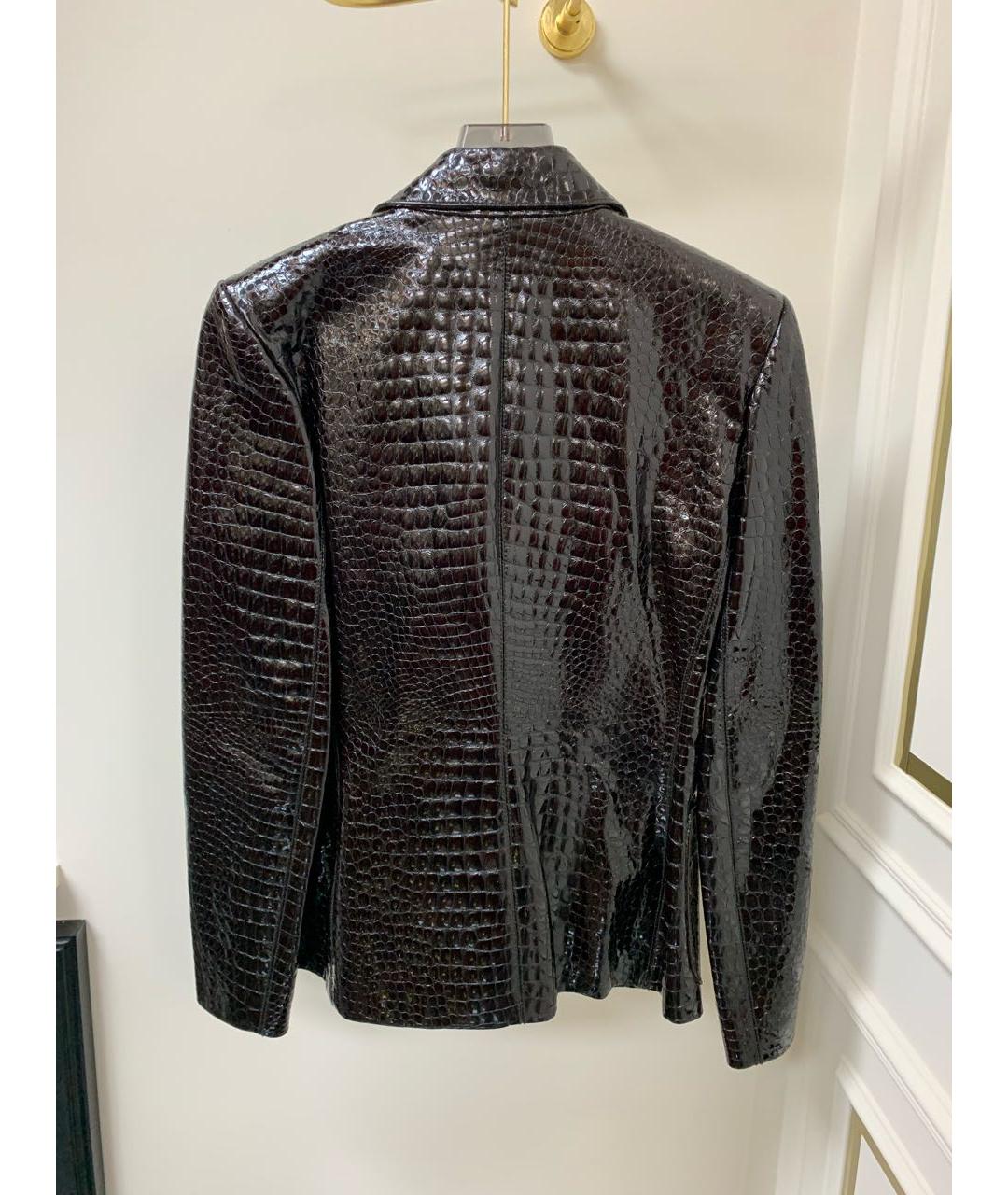 SAINT LAURENT Коричневый кожаный жакет/пиджак, фото 6
