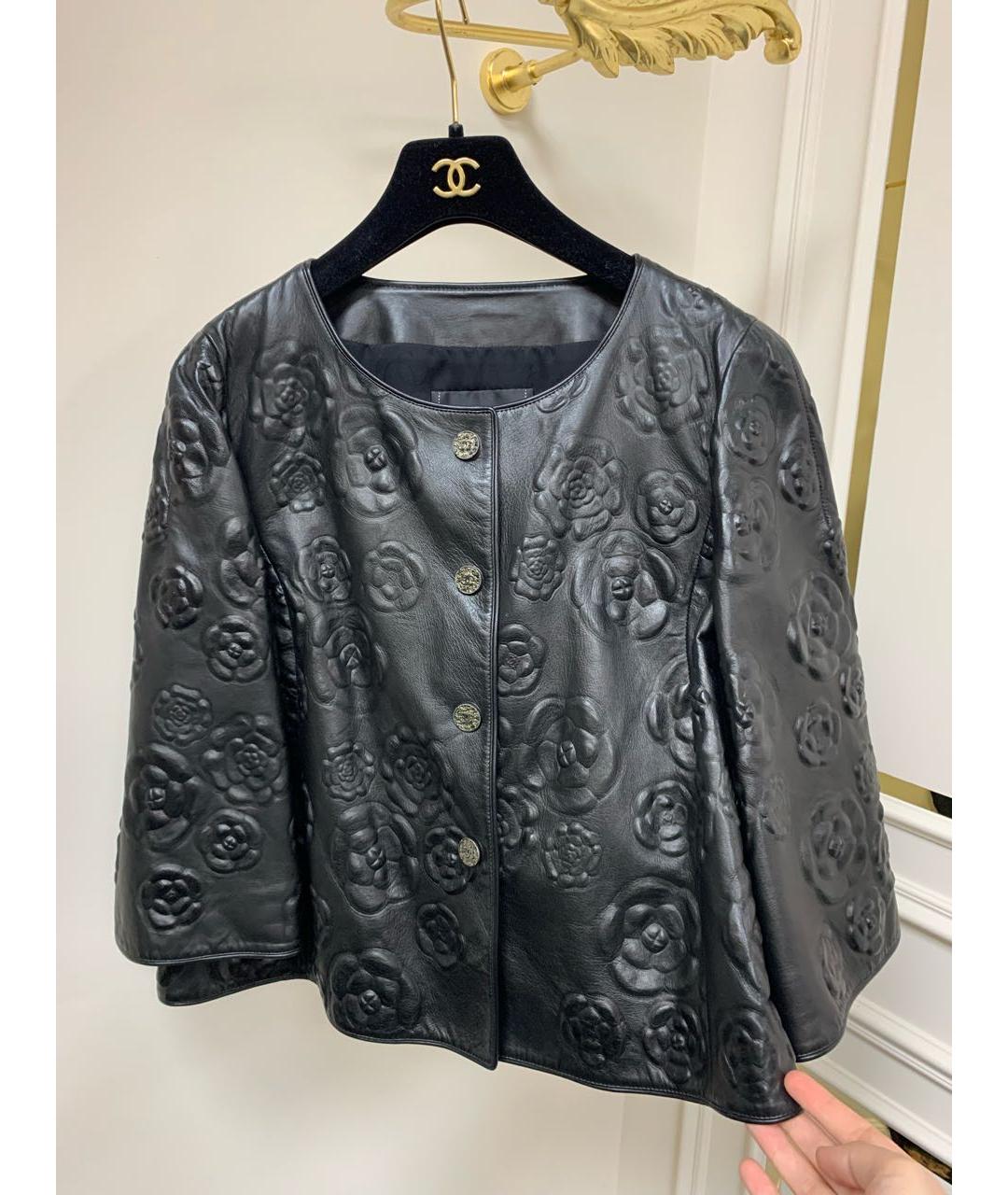 CHANEL Черная кожаная куртка, фото 4