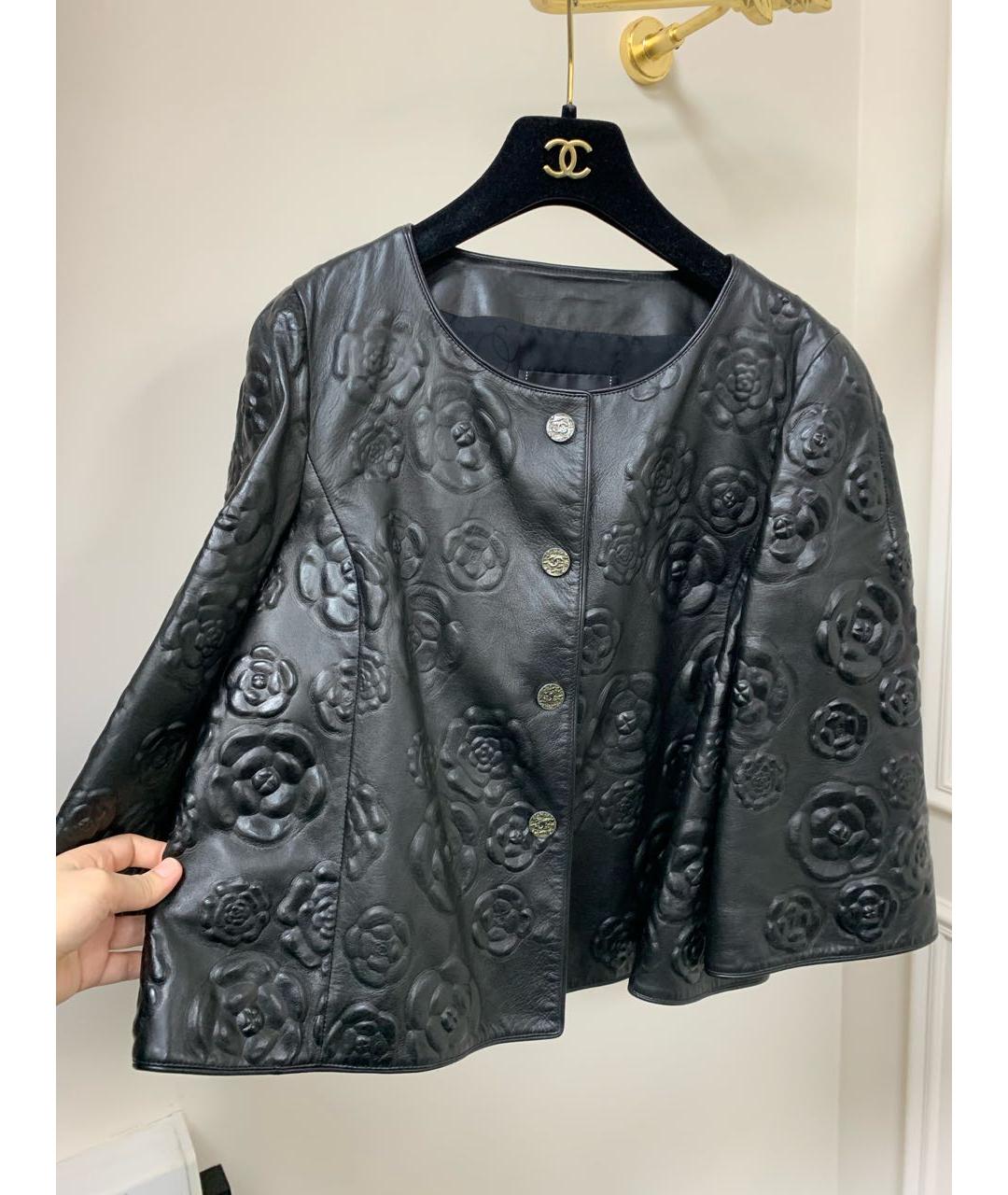 CHANEL Черная кожаная куртка, фото 3