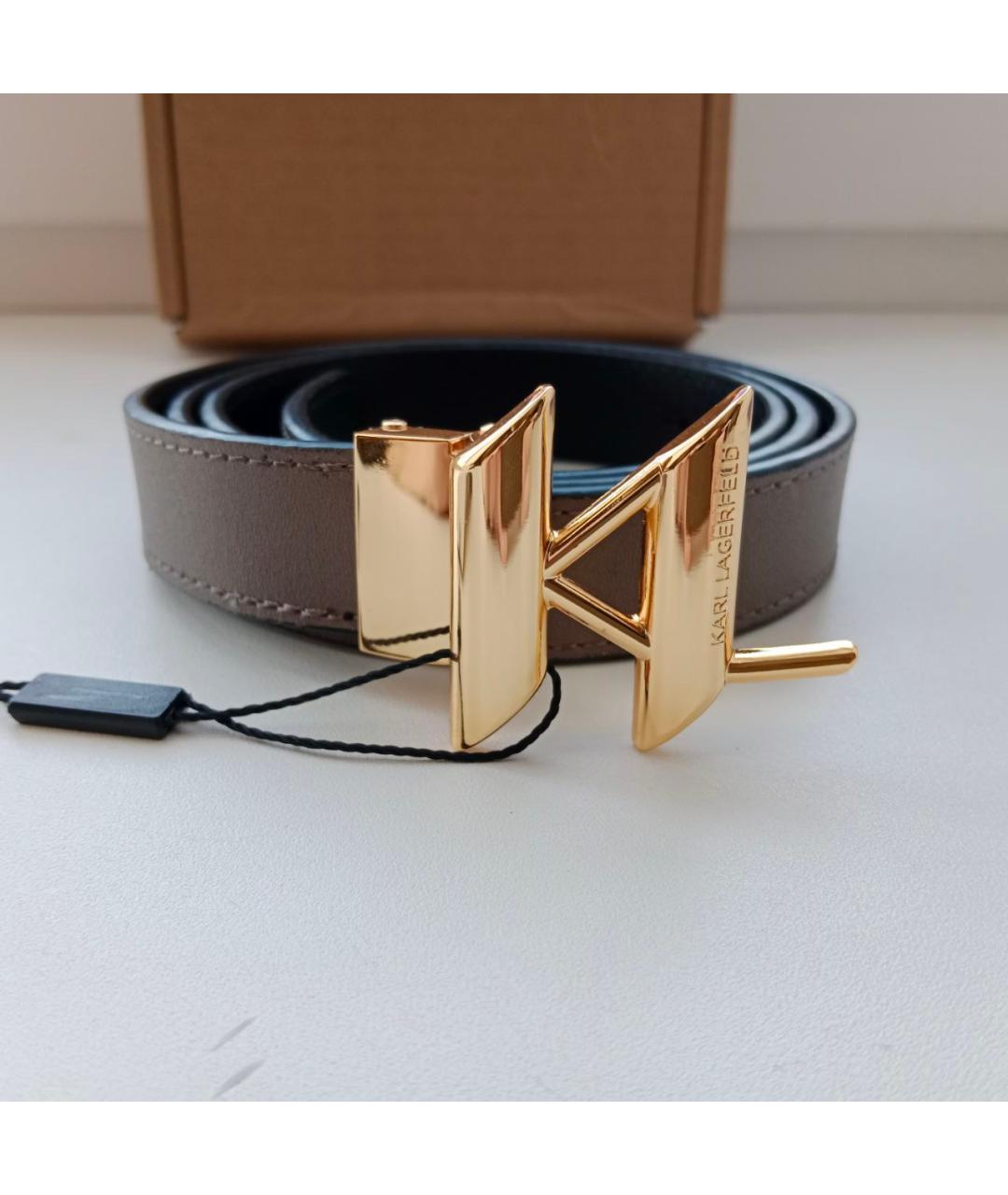 KARL LAGERFELD Коричневый кожаный ремень, фото 8