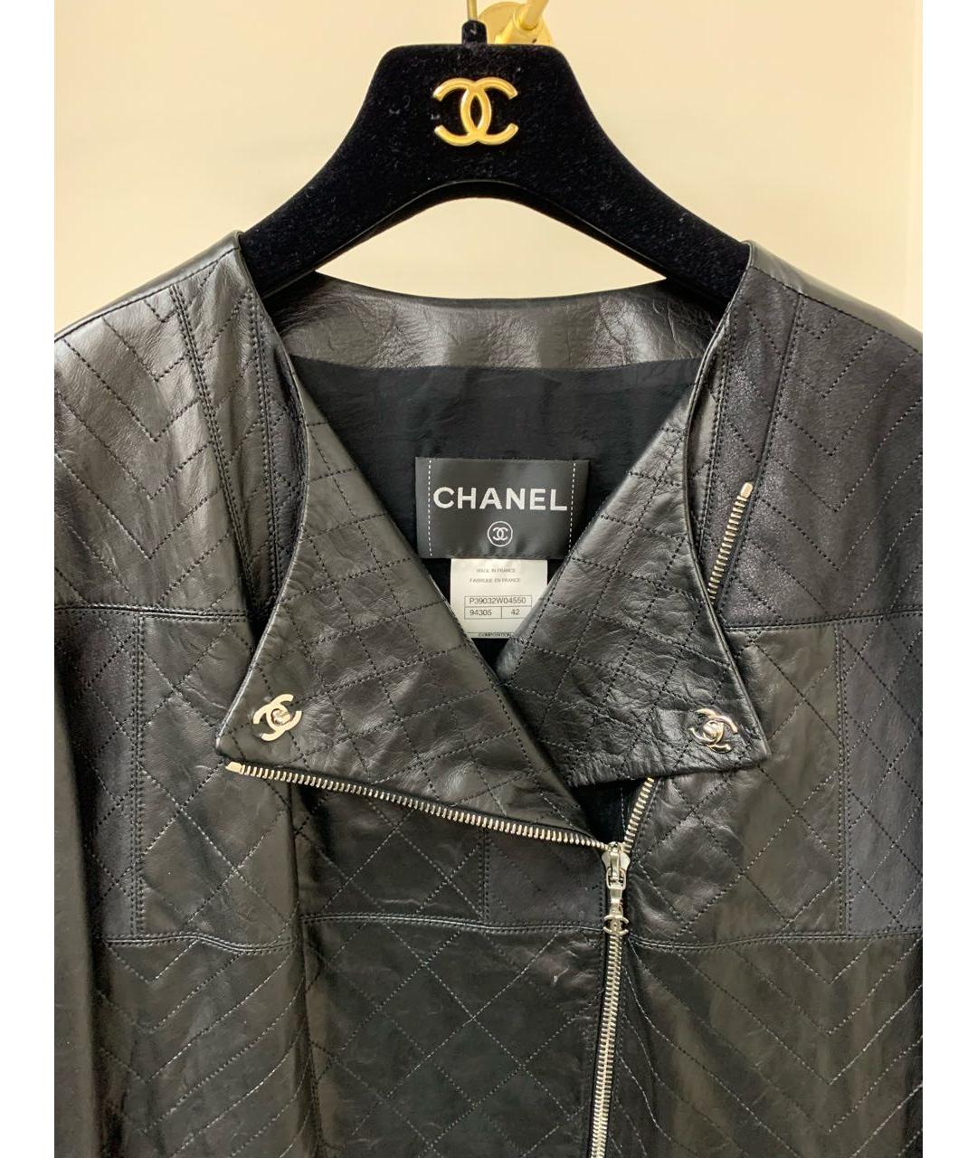 CHANEL Черная кожаная куртка, фото 4