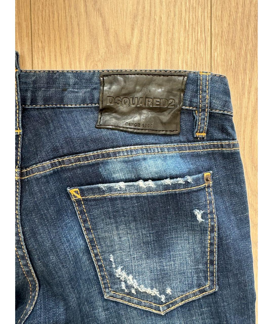 DSQUARED2 Синие хлопко-эластановые джинсы слим, фото 6
