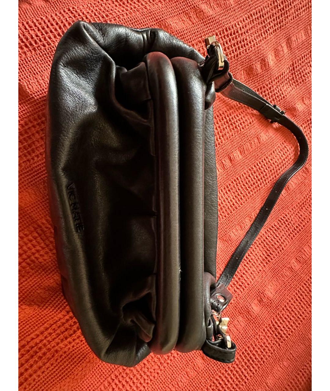 VIC MATIE Черная кожаная сумка через плечо, фото 4