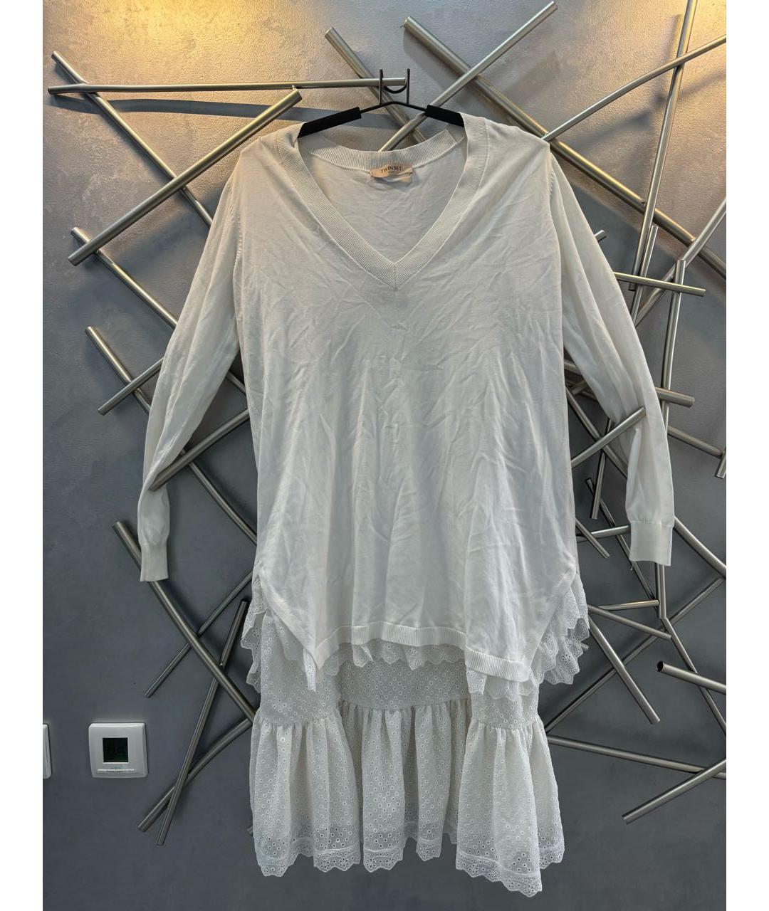 TWIN-SET Белое повседневное платье, фото 8