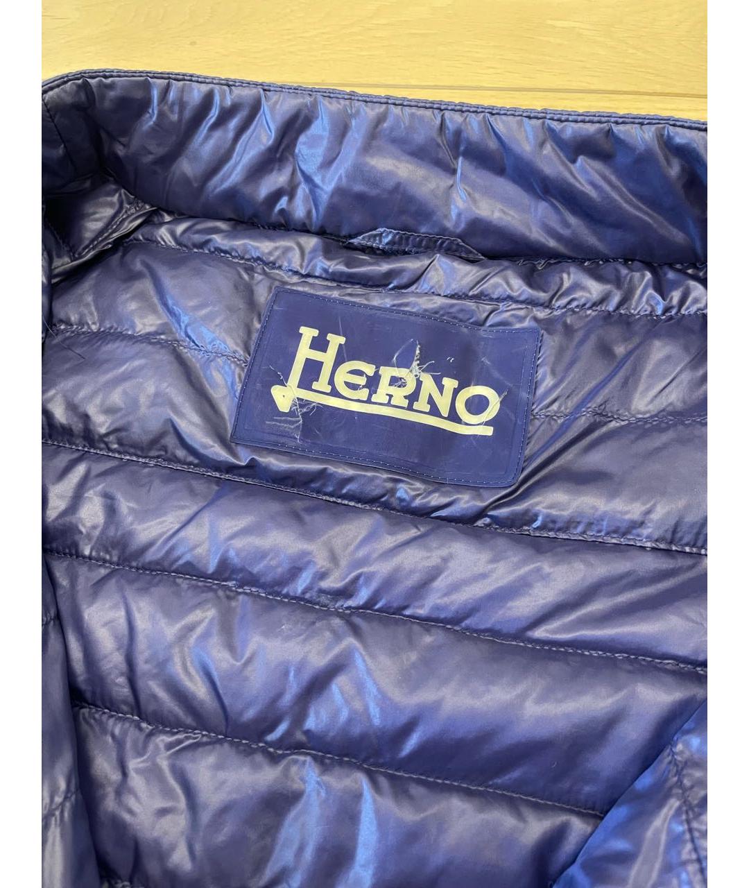 HERNO Синяя полиамидовая куртка, фото 3