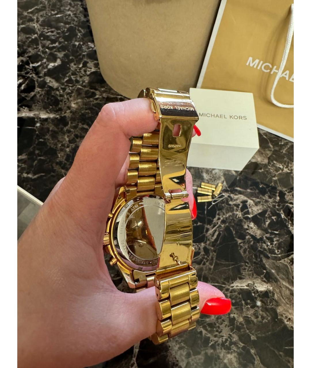 MICHAEL KORS Золотые часы из золота и стали, фото 4