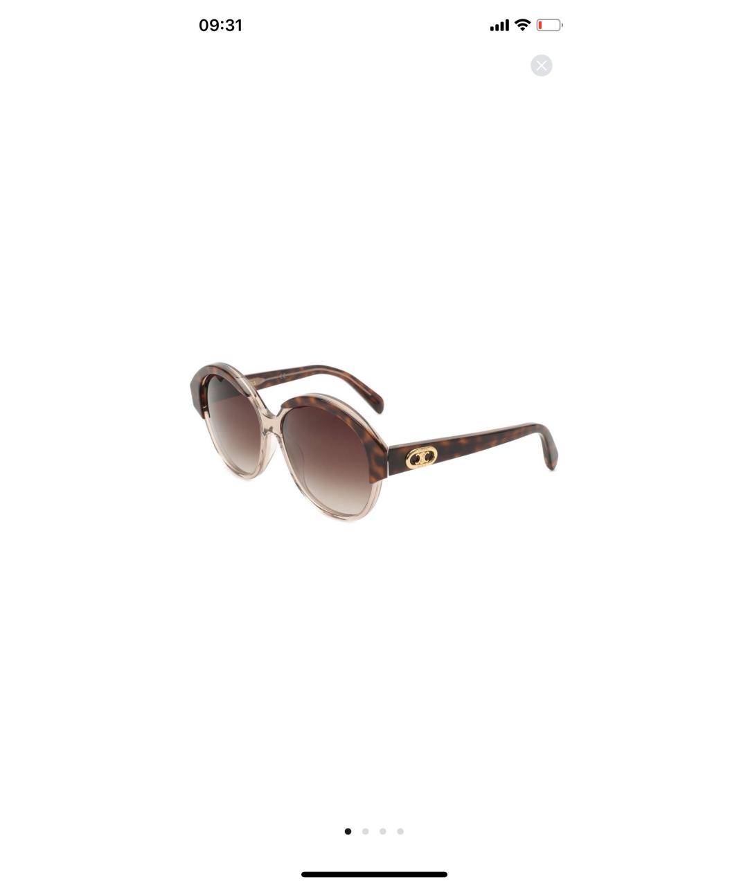 CELINE PRE-OWNED Коричневые пластиковые солнцезащитные очки, фото 7