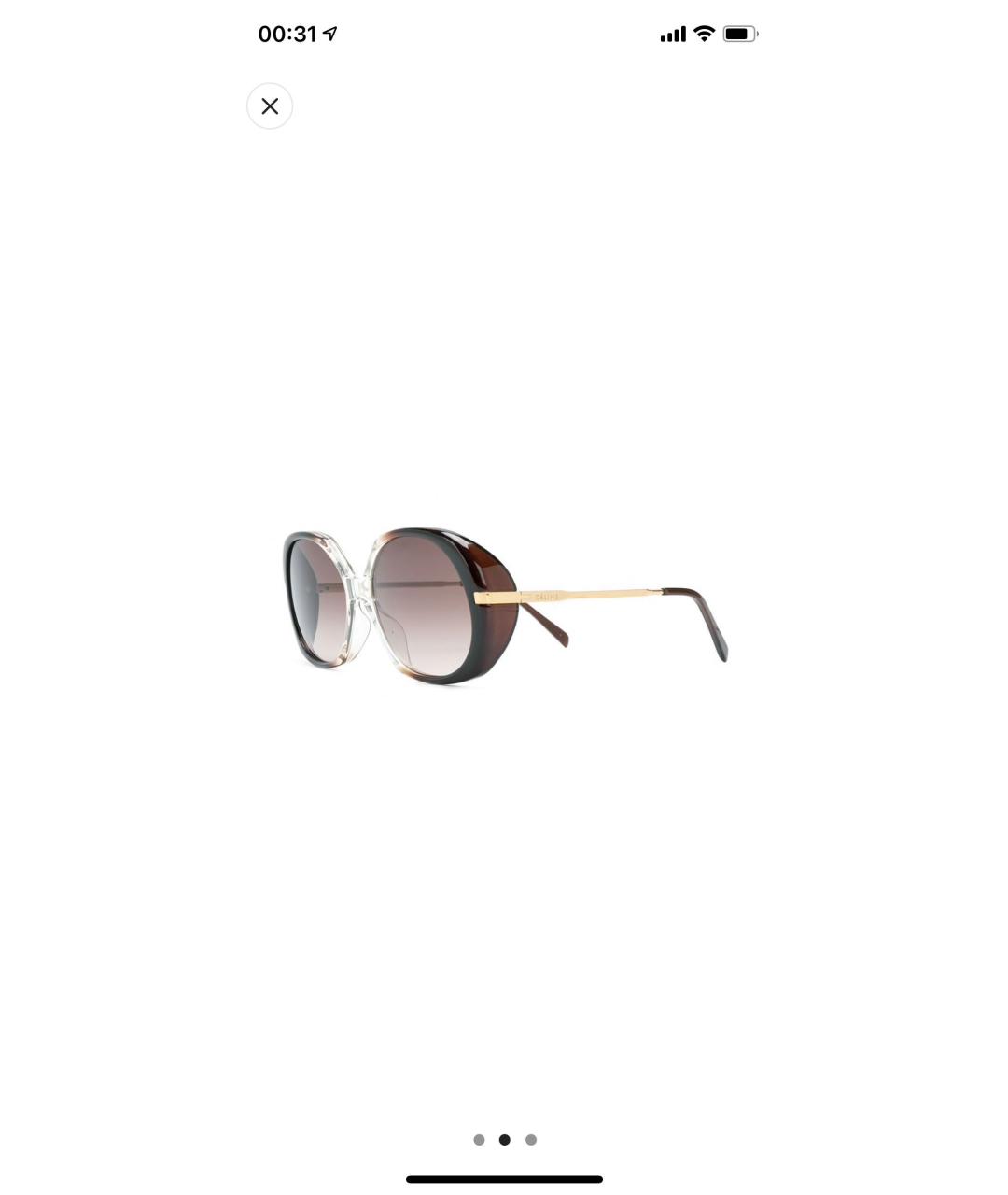 CELINE PRE-OWNED Бордовые пластиковые солнцезащитные очки, фото 8