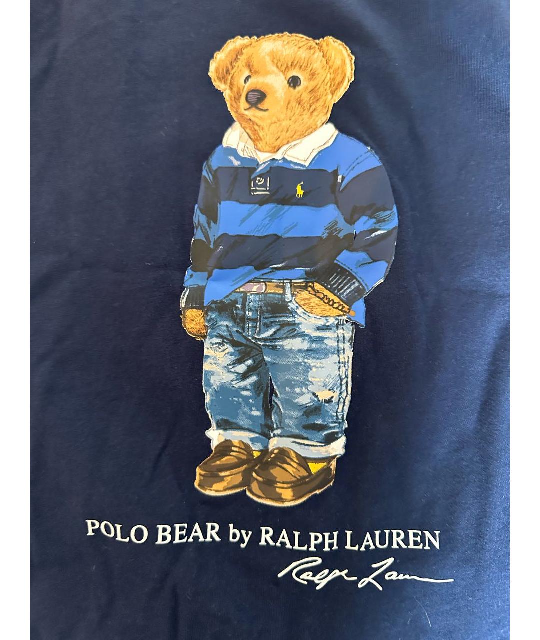 RALPH LAUREN KIDS Темно-синяя хлопковая детская футболка, фото 4