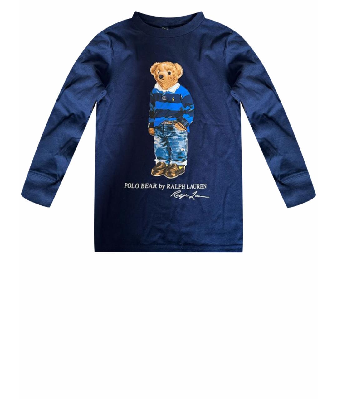RALPH LAUREN KIDS Темно-синяя хлопковая детская футболка, фото 1