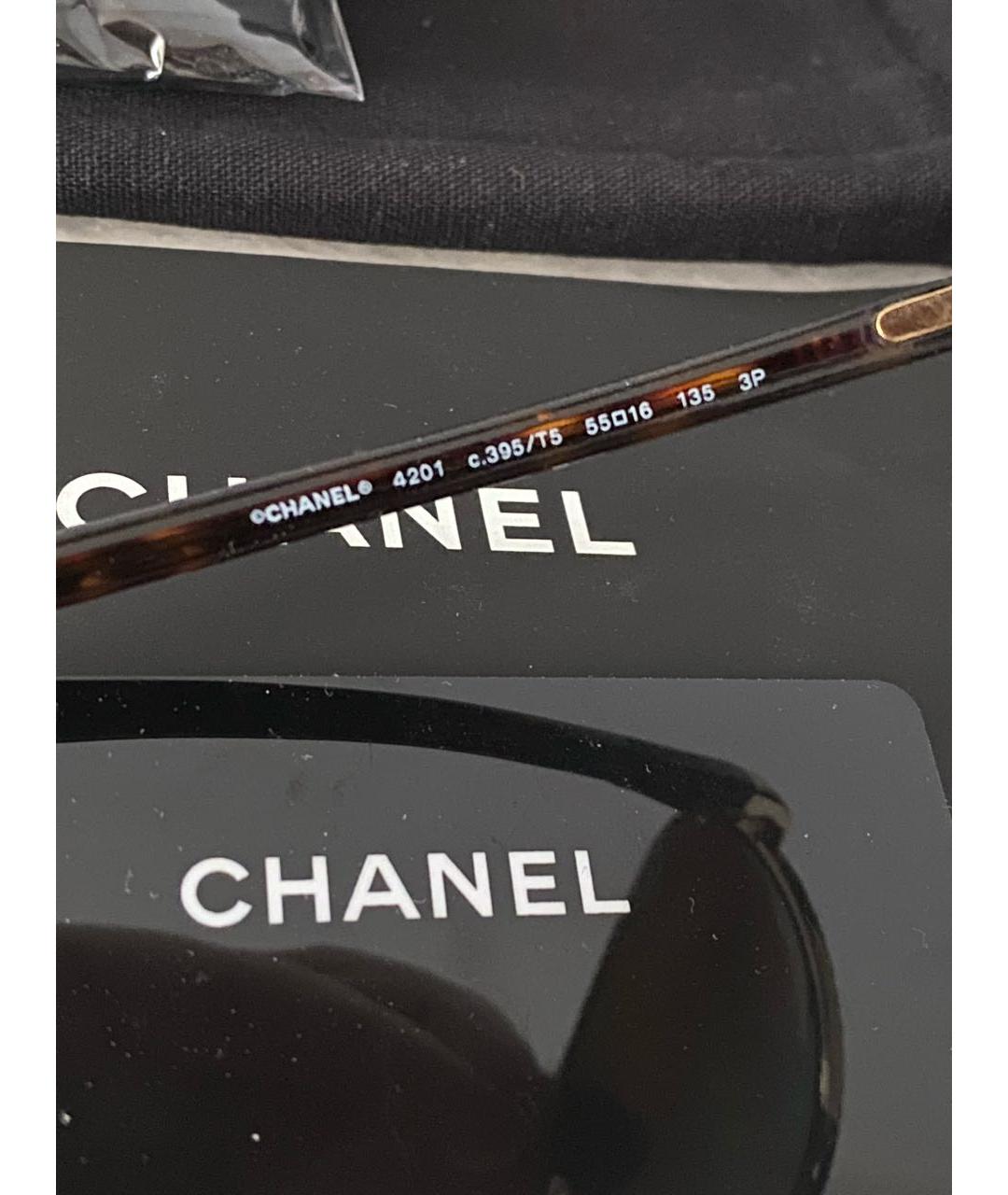CHANEL PRE-OWNED Черные металлические солнцезащитные очки, фото 6