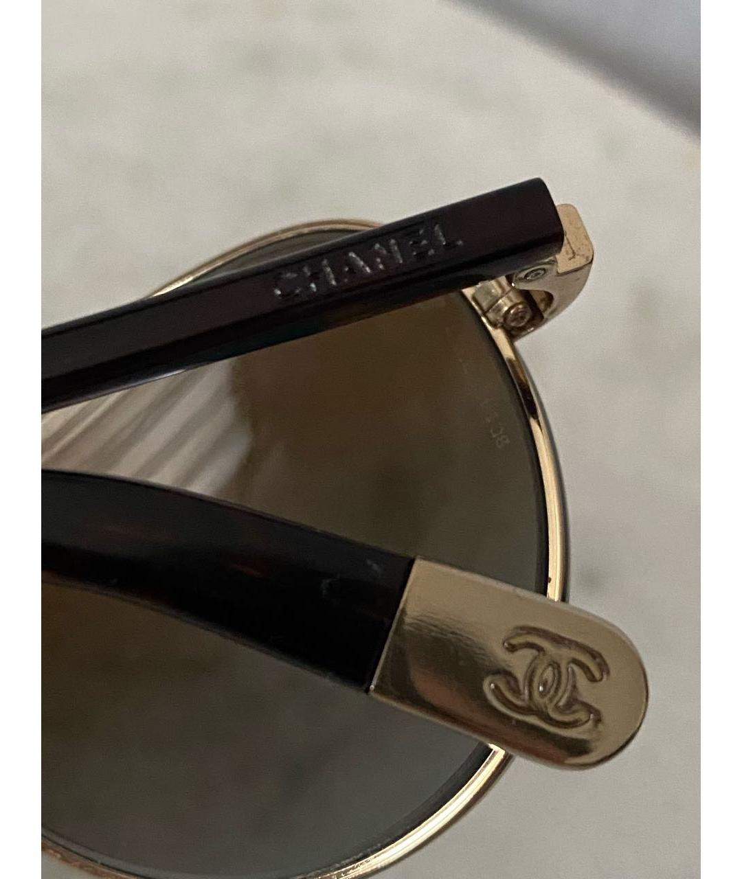 CHANEL PRE-OWNED Черные металлические солнцезащитные очки, фото 7
