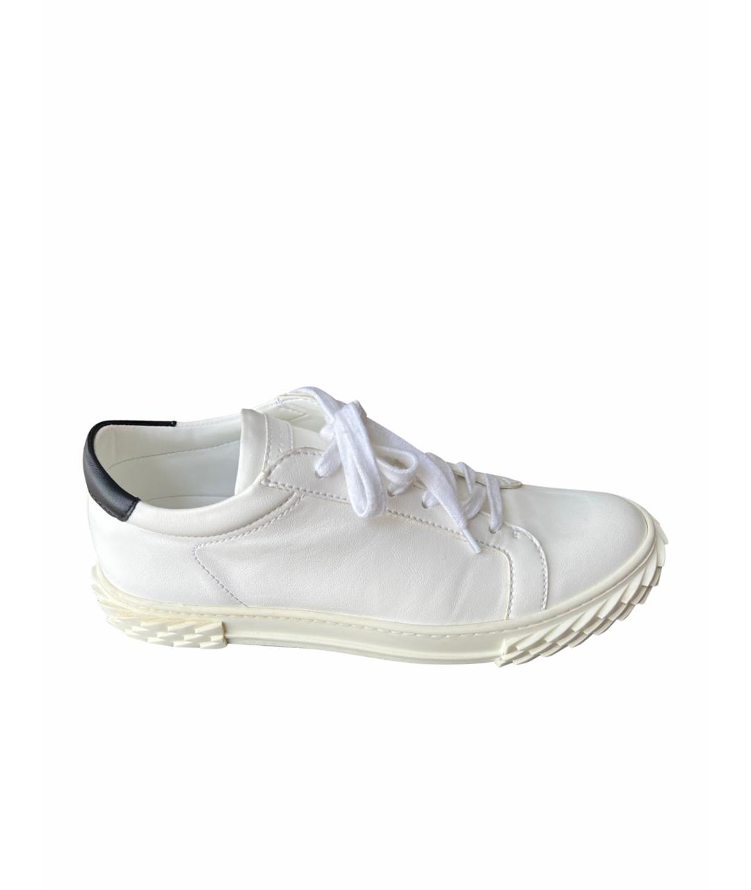GIUSEPPE ZANOTTI DESIGN Белые кожаные низкие кроссовки / кеды, фото 1