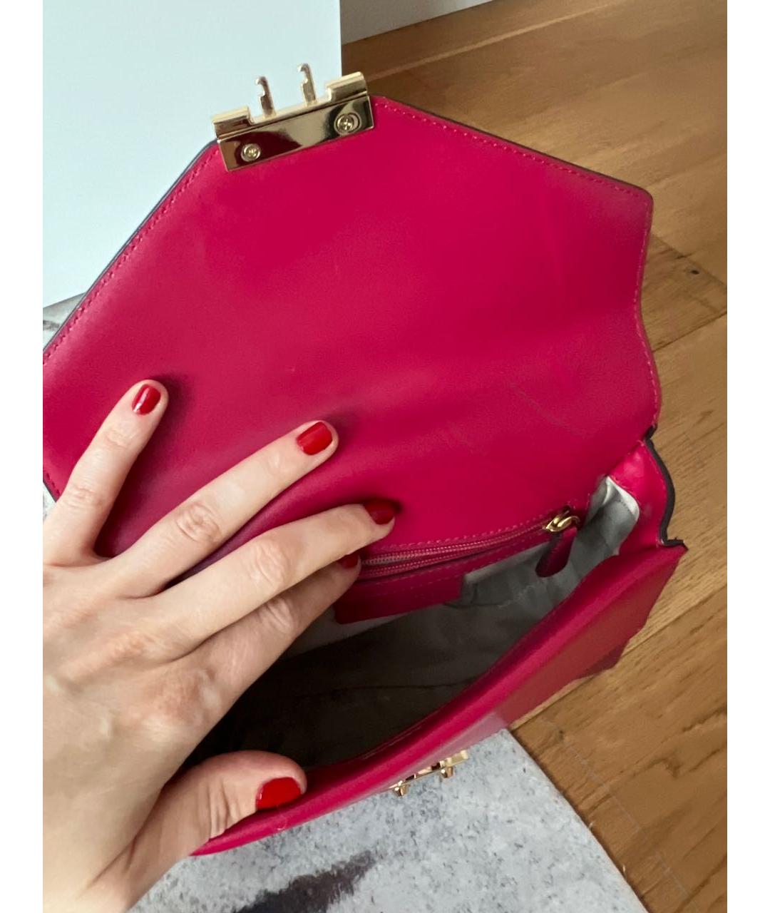 MICHAEL KORS Бордовая кожаная сумка с короткими ручками, фото 4