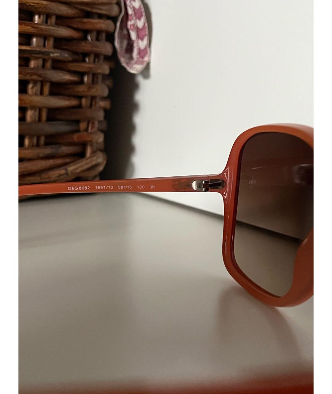 DOLCE&GABBANA Коралловые пластиковые солнцезащитные очки, фото 5