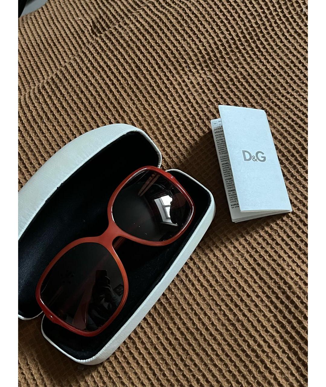 DOLCE&GABBANA Коралловые пластиковые солнцезащитные очки, фото 4