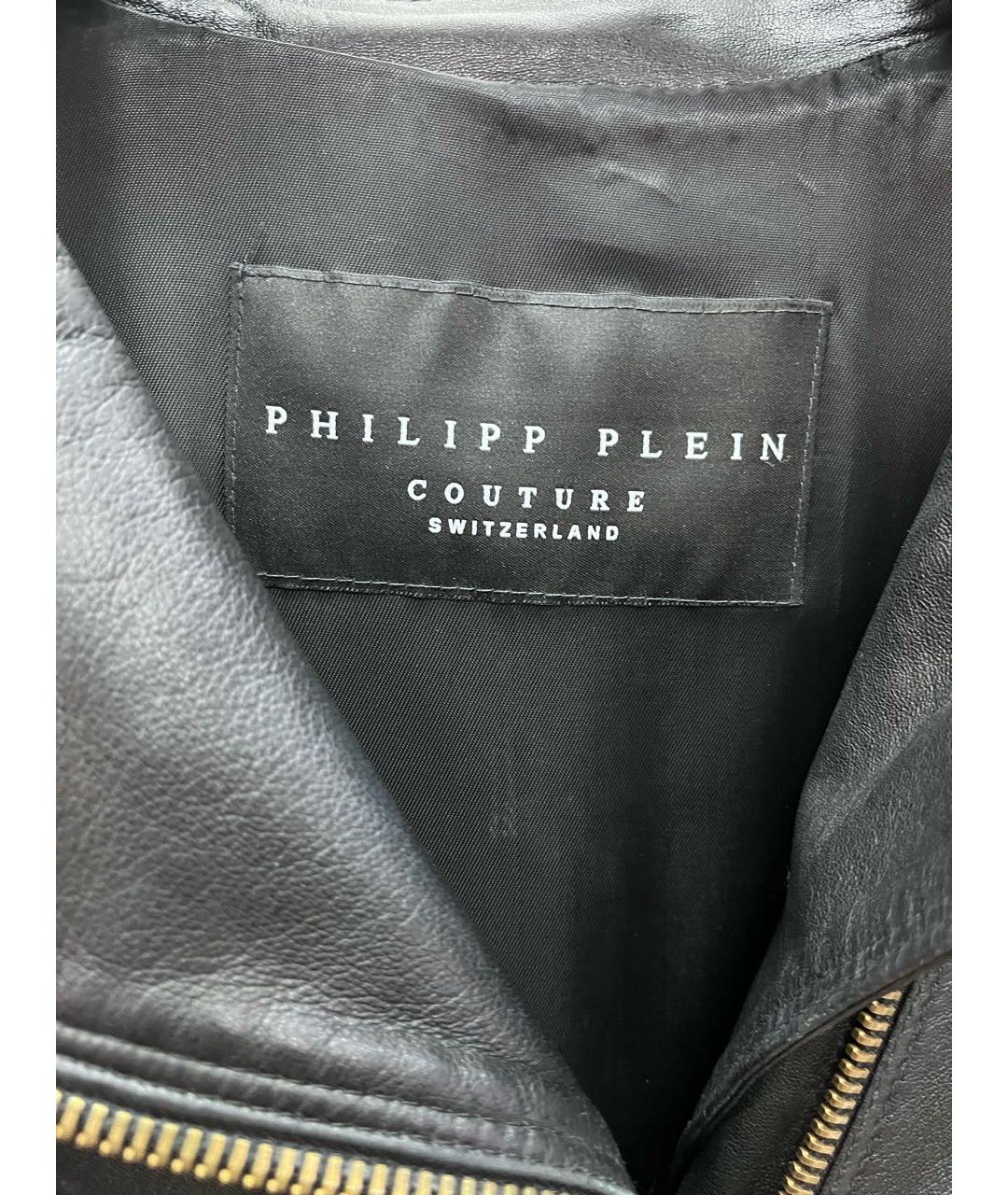 PHILIPP PLEIN Черная кожаная куртка, фото 7