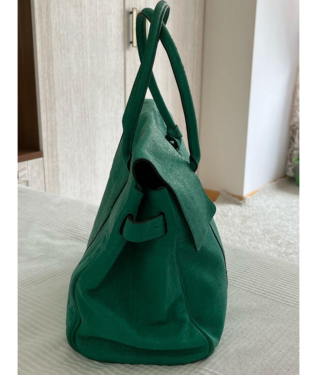 MULBERRY Зеленая кожаная сумка с короткими ручками, фото 2