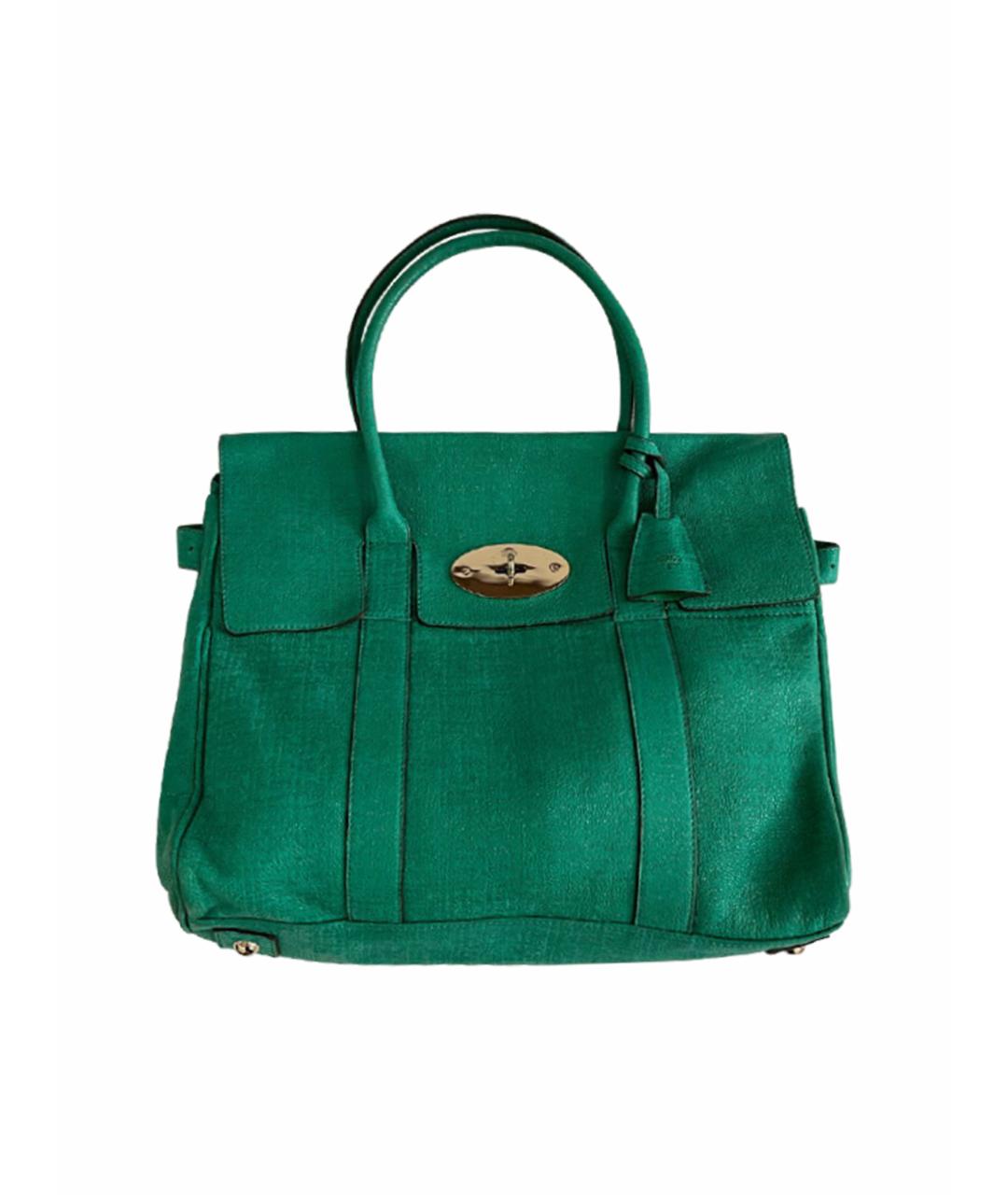 MULBERRY Зеленая кожаная сумка с короткими ручками, фото 1