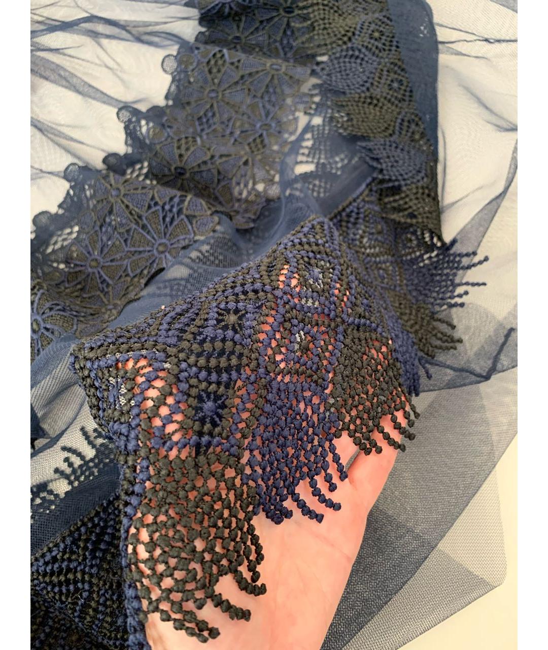 PINKO Темно-синяя полиамидовая юбка миди, фото 4