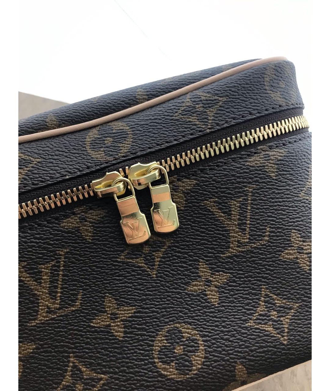 LOUIS VUITTON PRE-OWNED Коричневая косметичка из искусственной кожи, фото 5