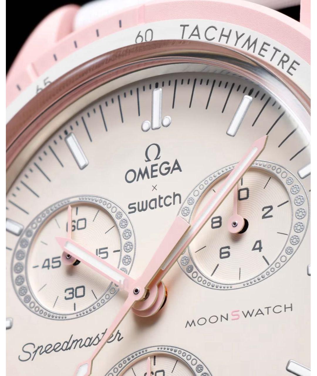 OMEGA Розовые керамические часы, фото 3