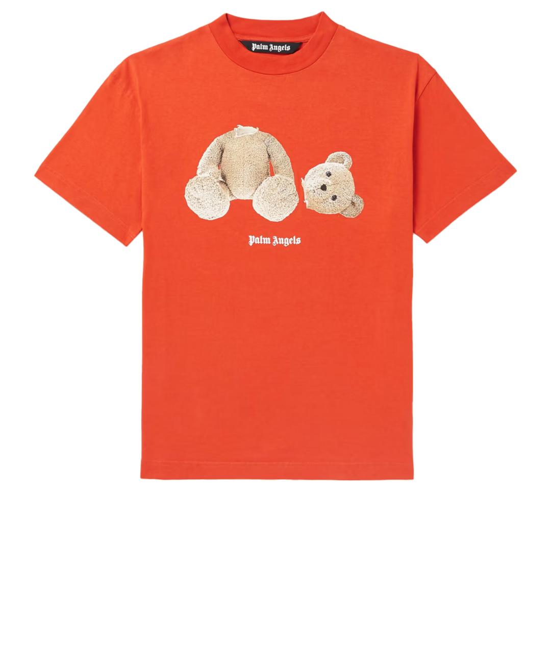 PALM ANGELS Оранжевая хлопковая футболка, фото 1