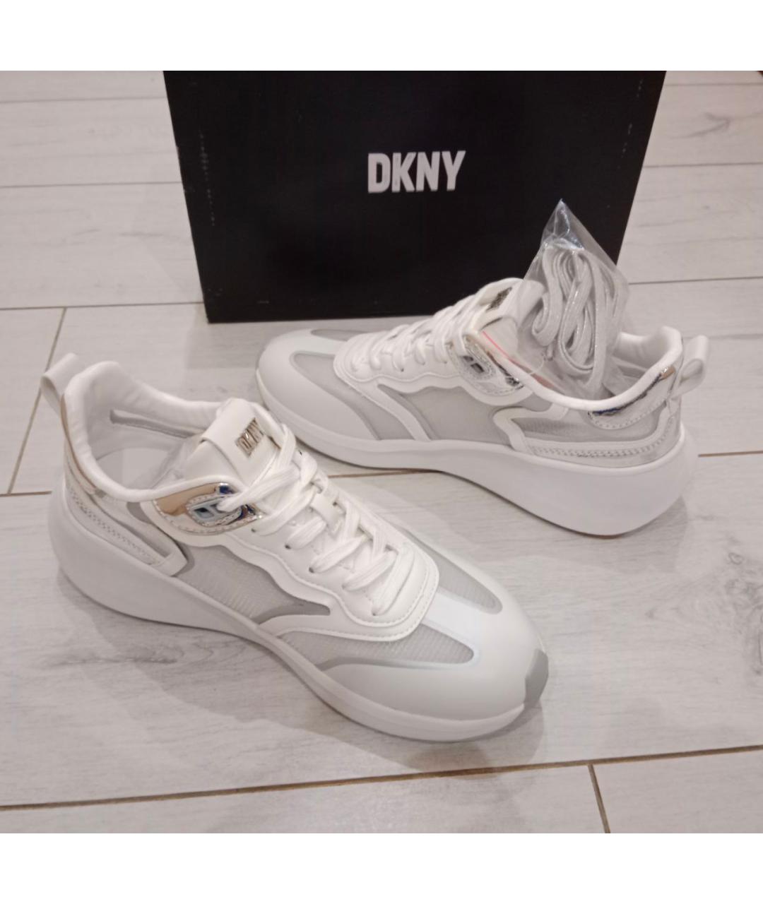 DKNY Белые кожаные кроссовки, фото 5