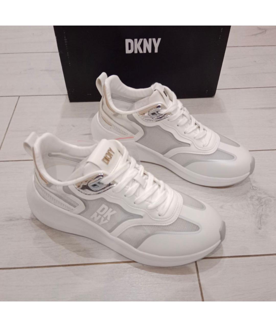 DKNY Белые кожаные кроссовки, фото 4