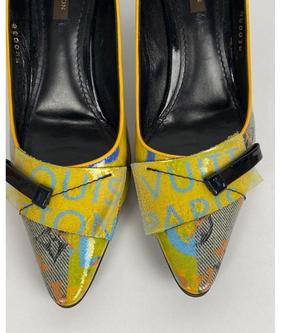 LOUIS VUITTON PRE-OWNED Желтые кожаные туфли, фото 3