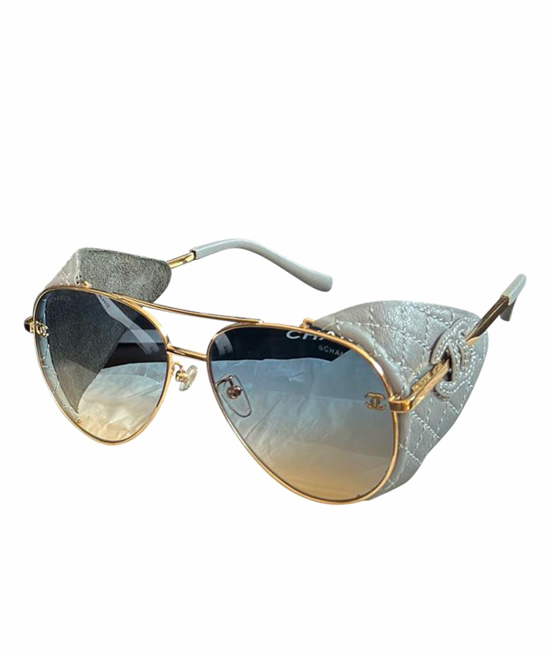 CHANEL PRE-OWNED Голубые солнцезащитные очки, фото 1