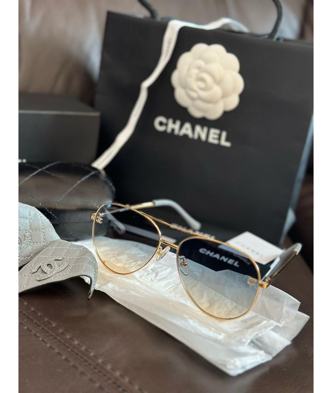 CHANEL PRE-OWNED Голубые солнцезащитные очки, фото 2
