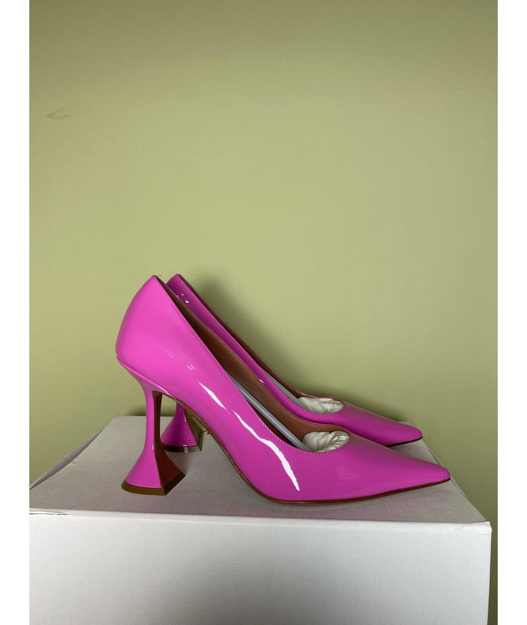 Amina Muaddi Розовые кожаные туфли, фото 6
