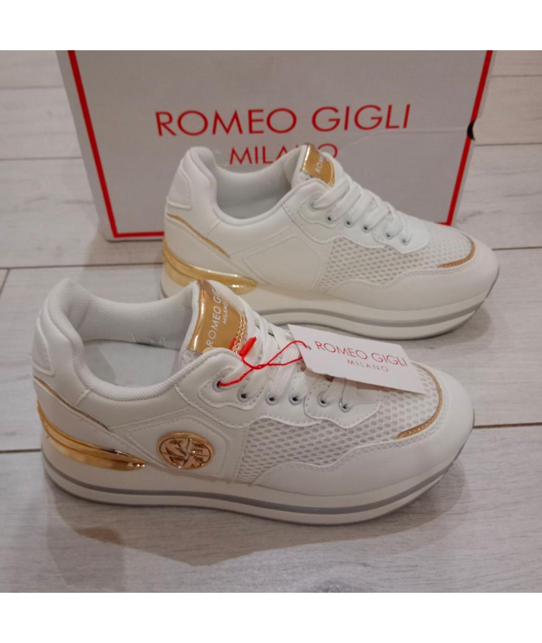 ROMEO GIGLI Белые кожаные кроссовки, фото 6