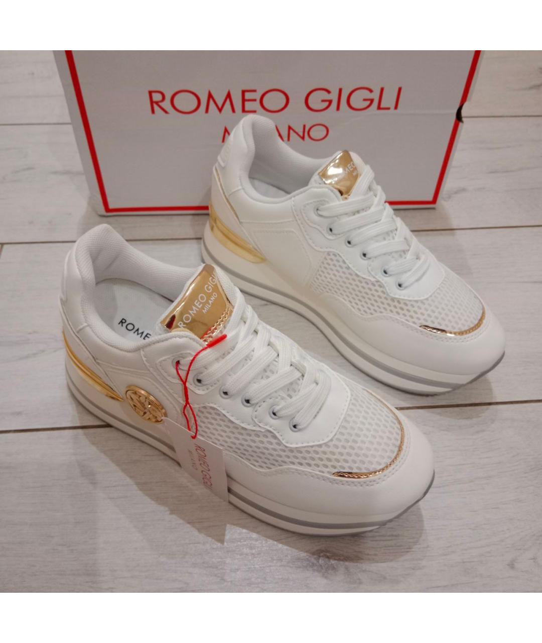 ROMEO GIGLI Белые кожаные кроссовки, фото 2