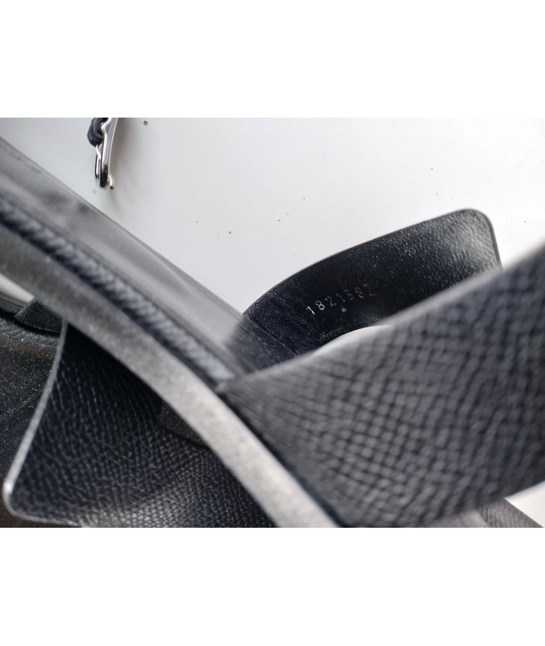 HERMES Черные кожаные босоножки, фото 5