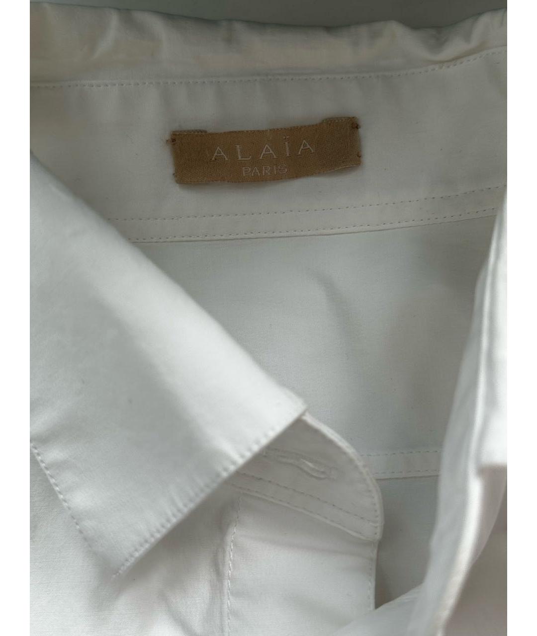 ALAIA Белая хлопко-эластановая рубашка, фото 2